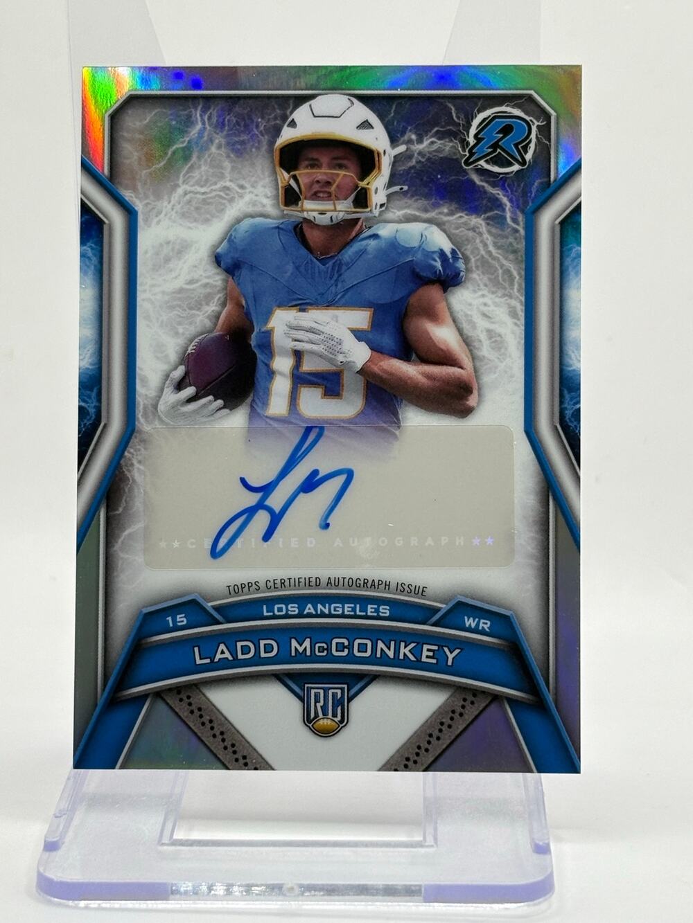 2024 Topps Resurgence Ladd McConkey Rookie Refractor Auto LA Chargers RC